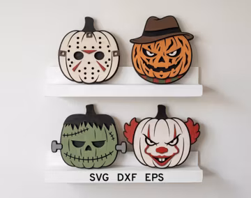 Horror Movies Pumpkin Svg Bundle, Halloween Movies Decor, Laser Cut File, Punmpkin Svg, Halloween Glowforge Svg, Glowforge, Xtool Cnc File