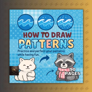 How to Draw Patterns Coloring Book | Bold and Easy Style | 90 Pages | Coco Wyo Style | Cute Cozy Printable PDF + PNG for Procreate