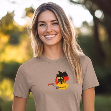 Pray for Germany T-Shirt: Christian German Flag Eagle Tee