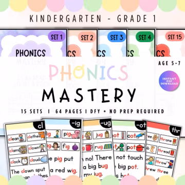 CVC Words Phonics Book Bundle: Early Reader, Kindergarten (PDF Download)