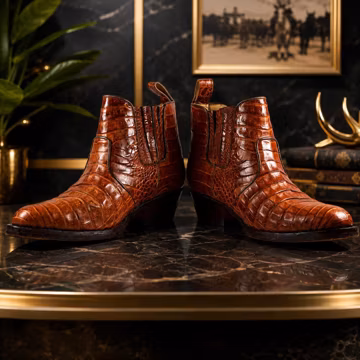 Vintage Tony Boot Genuine Exotic Leather Chelsea Cowboy Boots Men’s US 9.5 Handmade Western