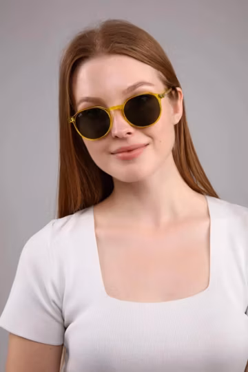 Sirius Gold Round Sunglasses, Polarized Lenses, UV400, Stylish Eyewear, Fashion Sunglasses, Sunglasses Goggles, Cool Women Men Accessories