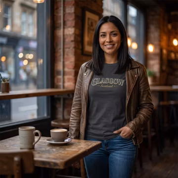 Glasgow Scotland Streetwear (Tartan Lettering) T-Shirt - Cotton Fashionable Tee | Sizes S-5XL