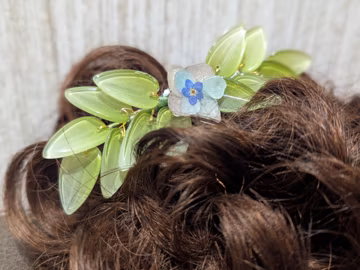 Real Hydrangea Hair Clip / Wedding / Prom / Purple / Green / Blue / Preserved Flowers