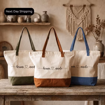 Custom Couple Name Canvas Tote Bag: Personalized Gift