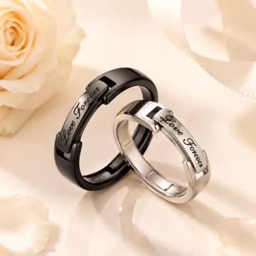 Personalized Promise Ring | Adjustable Engraved Band | Custom Couple Jewelry | Anniversary Keepsake | Romantic Gift for Husband Wife