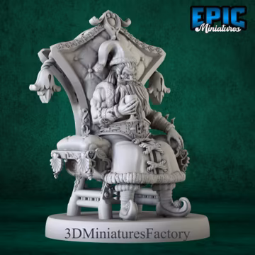 Miniature Santa Claus Throne - Player DnD Miniature for Tabletop Games