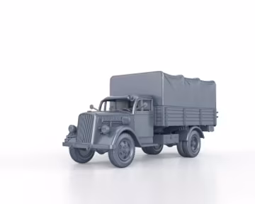 WWII German Opel Blitz 3 Tons S, Tarp Hollow model 1936 1/100 15mm 1/87 Ho 1/72 20mm 1/56 28mm miniatures figures model wargame