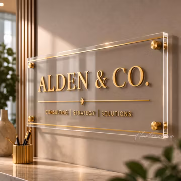 Custom Acrylic Business Signage | 3D Acrylic Business Sign | Rectangular 3D Business Logo Sign|