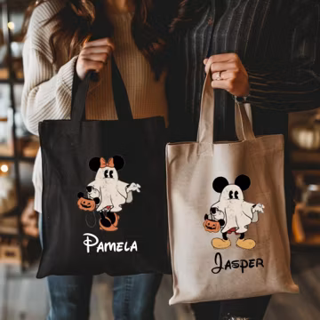 Custom Disney Ghost Bag ,Custom Disney Halloween Tote Bag ,Trick or Treat Bags, Spooky Bag, Mickey and MinnieTote Bag,Disney Trip Gift