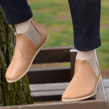 Handmade Leather Men's Barefoot Chelsea Boots: Wide Toe, Zero Drop