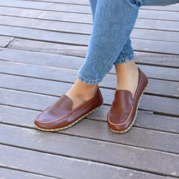 Women Leather Barefoot Shoes, Wider Grounding Shoes