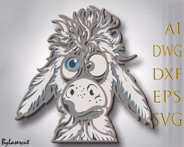 Donkey multilayer SVG,Laser cut file,Paper cut,3D Layered design,Mandala plywood,CNC