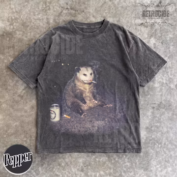 Smoking Possum Meme Shirt, Vintage Drunk Possum Shirt, Gen Z Joke Shirt, Stupid Brainrot Gift, Sarcastic Meme TShirt, Possum Lover Gift R843