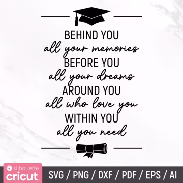 Behind You All Your Memories Svg, Graduation Quote, Graduation Svg, Graduation Party Decor, Graduation Sign, Printable, Instant Download