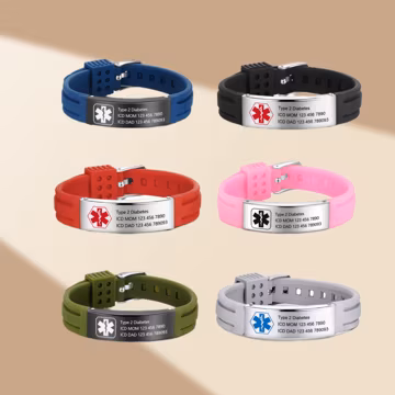 Personalized Medical Alert Bracelet for Men Women,Custom Medical ID Bracelet,Waterproof ID Bracelet,Gift for Epilepsy,Diabetes Patients