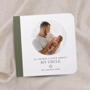 Custom Photo Book for Uncle Toddler Board Book First Time Uncle Gift from Baby Personalized Photo Books New Uncle Present Memory Keepsake
