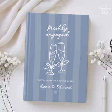 Freshly Engaged Journal, Personalized Wedding Planning Notebook, Engagement Gift for Her, Bride to Be Gift Book Diary
