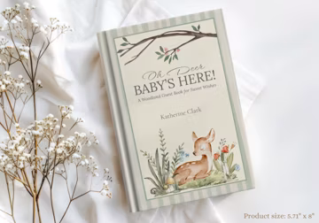 Personalized Woodland Baby Shower Guest Book, Oh Deer Baby Shower Book, Custom Deer Theme Baby Shower Keepsake, Wishes for Baby Book