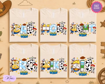 Custom Toy Story Family Matching Birthday Shirts, Toy Story Characters Mama Shirt, Family Toy Story Matching Outfit, Disney Family Trip Tees
