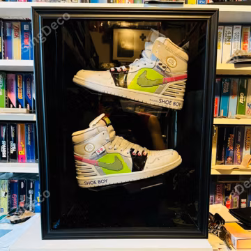 Memorabilia Display Case: Sports Shoe & Arrowhead Frame, UV Protection