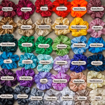 Satin Silk-like Scrunchies: 37 Colors, Bridesmaid Sets, Gentle Hair Accessory, Bridal Gift