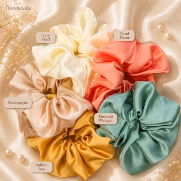 Jumbo XXL Satin Scrunchie, Oversized Fluffy Silk Hair Tie, Bridal Accessories