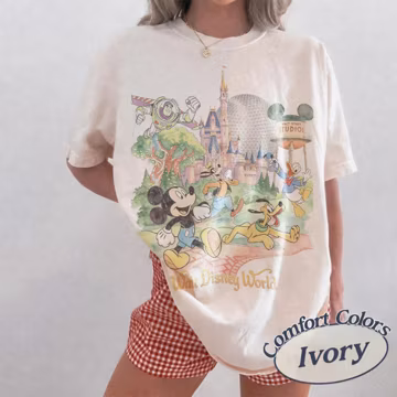 Comfort Colors Walt Disneyworld World, Vintage 90’s Disneyworld Magic Kingdom Shirt, Disney Mickey And Friends, Disney Family Trip 2026 Tees