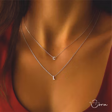 Dainty Initial Necklace, Custom Letter Charm Necklace, Silver Initial Necklace, Handmade Jewelry, Tiny Initial Letter Necklace Gift for Her