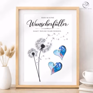 Geldgeschenk Geburtstag | Wunscherfüller Pusteblume | Last Minute Geschenk zum ausdrucken | Sofort Download | schönes Geburtstagsgeschenk