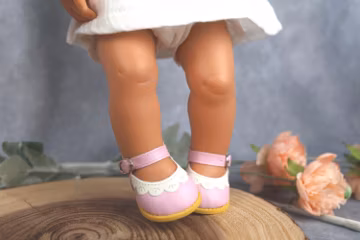 Handmade Pink Doll Shoes, Fits Minikane, Miniland, Paola Reina 13-15 inch Dolls