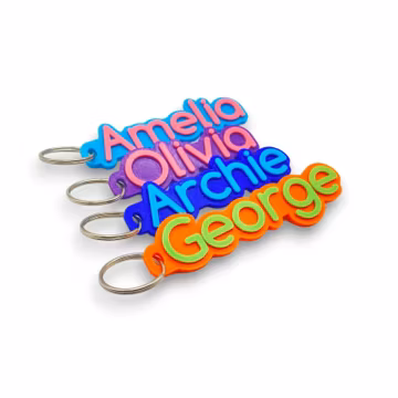 Personalized 3D Printed Name Keychain: School Bag Tag