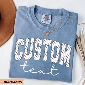 Custom Comfort Colors Shirt, Custom T Shirt, Custom Text Shirt, Custom Adult Shirt, Personalized Shirt, Polka Dot Shirt, Custom Name T-Shirt