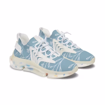 Branches of Life Sneakers, Light Blue Mesh Athletic Shoes