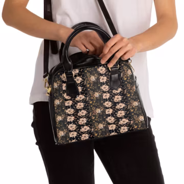 Floral PU Leather Shoulder Bag – Vintage Style Tote Handbag
