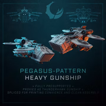 Pegasus-Pattern Heavy Gunship - Maelstrom Designworks - Tabletop Miniature Sci-Fi/Fantasy/Daemon - 28mm/30mm Tabletop kit