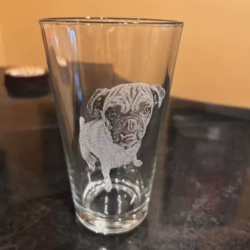 Personalized Engraved Gifts for Dog Mom - Custom Pet Memorial Wine Glass from Photo