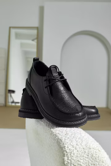 Women’s Leather Lace-Up, Handmade Anatomic Footwear, Warm Fleece Lined Shoes, Comfort Lace-Up Footwear
