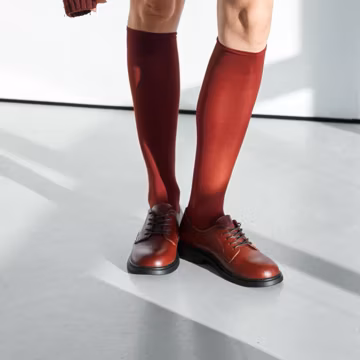 Burgundy Leather Derby Shoes, Women’s Smart Casual Office Shoes, Elegant Dark Red Comfortable Shoes, Slow Fashion Style Lace-Up Oxfords