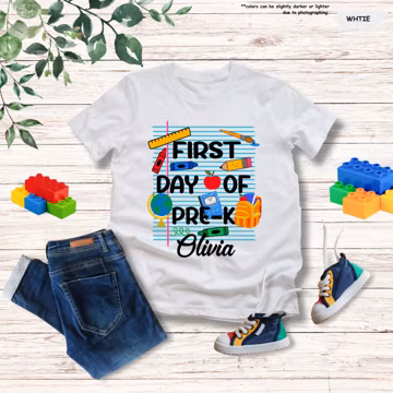 First Day Of Pre-K Shirt, Back to School Kids Shirt, Custom Name Preschool Tee, Personalized First Day of School Tee, School Toddler T-shirt
