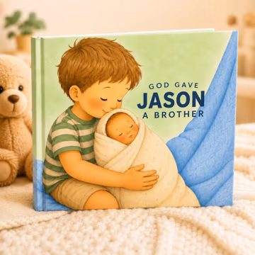 Personalized Big Brother Book, New Baby Brother Gift, Custom Name Christian Storybook, Sibling Gift, Pregnancy Reveal, Keepsake Shower gift