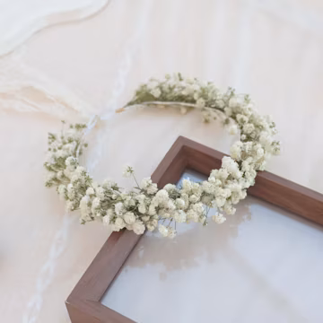 Baby's breath dried flowers crown,Bridal crowns,Wedding crown,Handmade crown