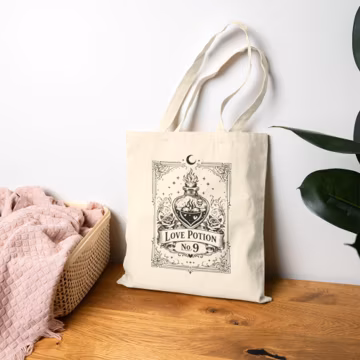 LOVE potion Tote Bag | Cute Aesthetic spooky Lover Gift | Retro halloween | Minimalist Unisex Viral tiktok
