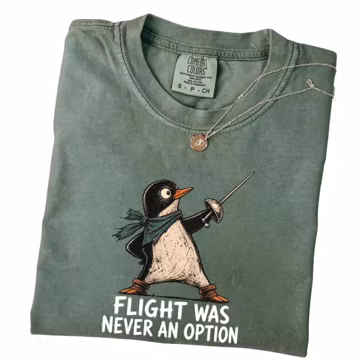 Flight Was Never an Option, Funny Penguin Tee, Sarcastic Animal Pun Shir, Sarcastic Dark Humor Animal Shirt, Funny Bird Shirt