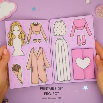 Printable Paper Dolls Dress Up Set | Digital Download | Creative Kids Activities | DIY For Kids | Instant Download | Craft At Home