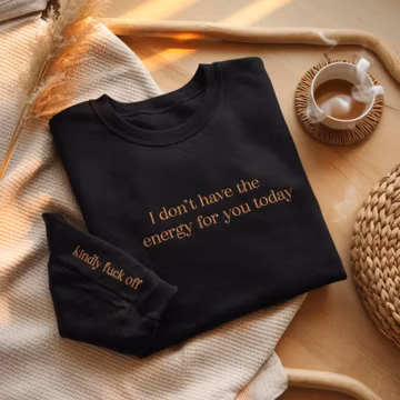 Embroidered Sarcastic Unisex Sweatshirt, Funny Anti-Social Crewneck