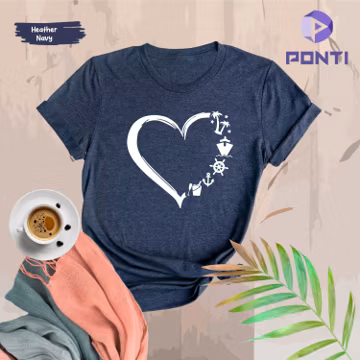 Cruise Heart Shirt, Cruise Shirt, Summer Vacation Shirt, Cruise Vacation Shirt, Boating Shirt, Beach Vacation Shirt, Summer Shirt, Lake Tee