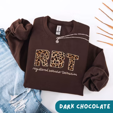 Custom RBT Sweatshirt, Leopard Print Registered Behavior Technician Crewneck Sweatshirt, Behavior Tech Sweater, Graduation Gift