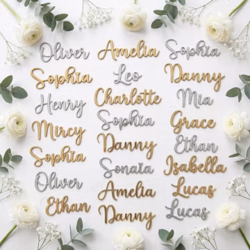 Acrylic Place Cards: Custom Guest Name Tags for Wedding Table Decor
