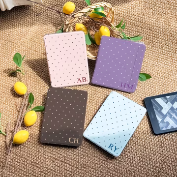 Custom Name Initials Polka Dot Detachable Magnetic Kindle Case, Kindle Paperwhite 12th 7" 6" 2024 Case With Strap, Kobo Clara Cover/ Case